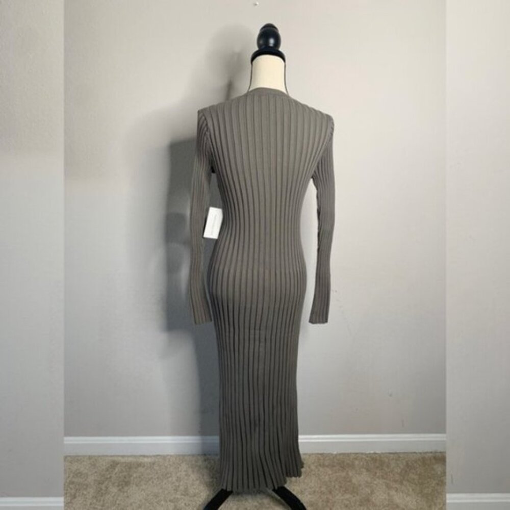 NWT Worth Collective Colette Premium Long Sleeved Ribbed Knit Maxi Dress - Picture 9 of 13